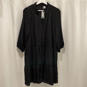 NWT H&M tiered black dress